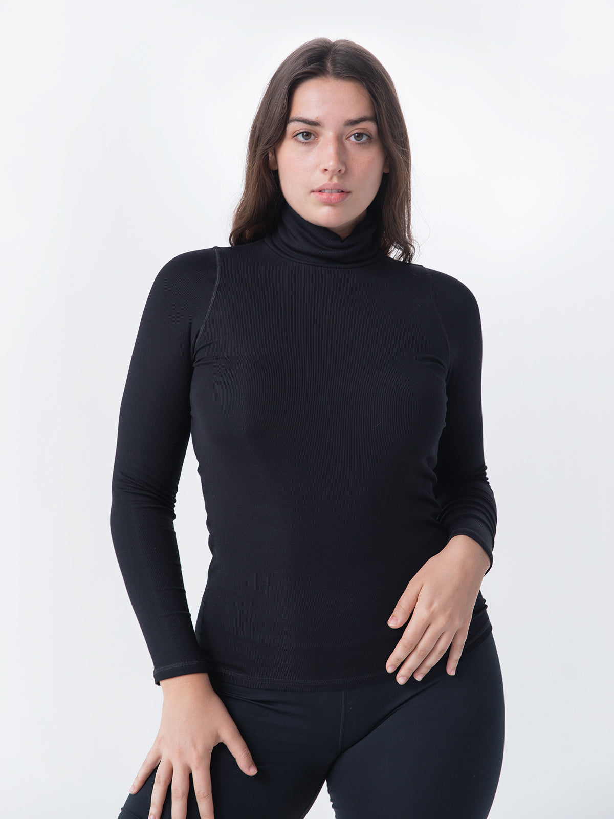 Ribbed black roll neck Clearance