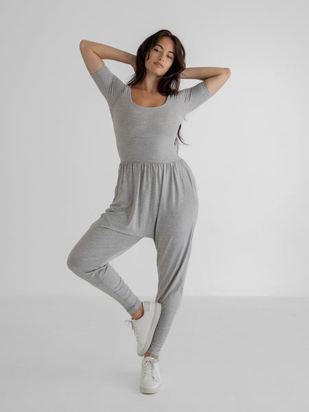 Sleeved Bōdhi Jumper, Heather Gray, Women's Activewear