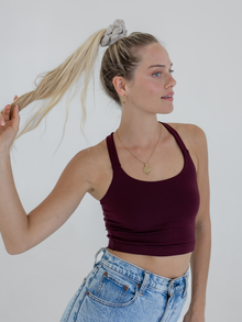 Flow Scrunchie, Ribbed Oatmeal
