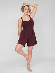 Lila Romper, Burgundy - IMBŌDHI