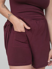 Lila Romper, Burgundy - IMBŌDHI